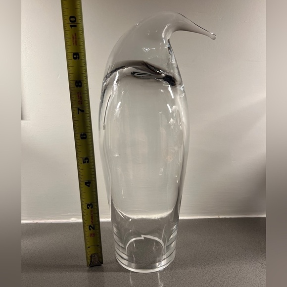 Vintage Blenko Clear Glass Penguin Don Shepard Blown Glass Art - Picture 6 of 6